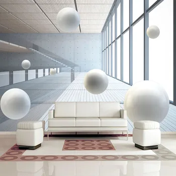 

Custom Photo Wallpaper 3D Abstract Stereoscopic Space Circle Ball Large Mural Living Room Sofa TV Background Wall Decor Painting