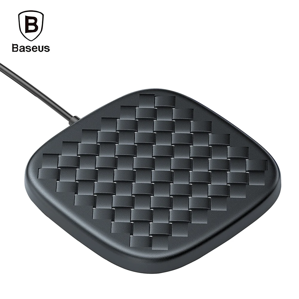 Baseus Тканое кожаное Быстрое беспроводное зарядное устройство 10 Вт Зарядка для IPhone