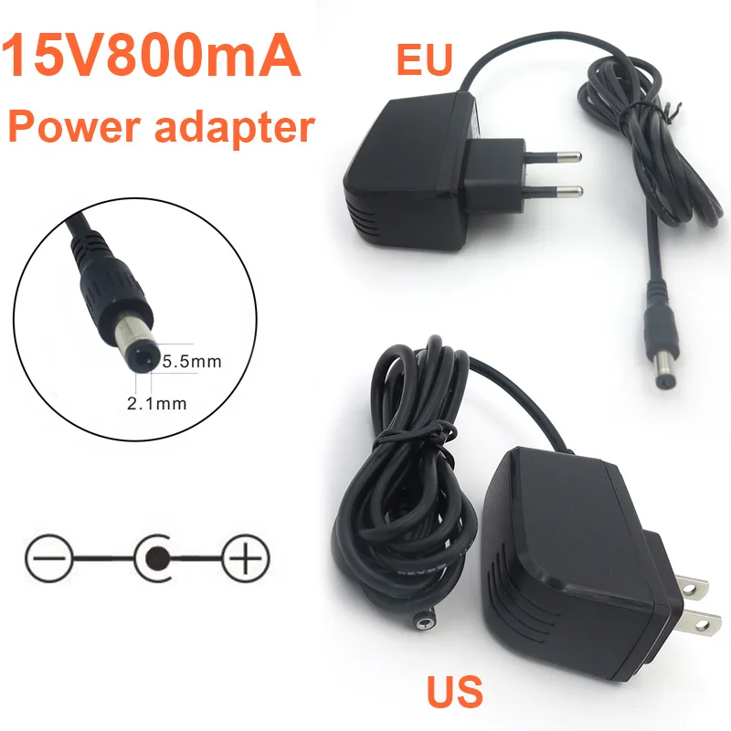 NEW 1PCS Output DC 15V800mA font b Charger b font EU US Plug Switch Power Supply