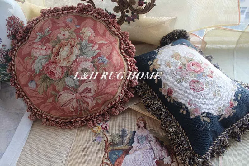 15 К круглый диаметр 1" кружево подушки ручной работы шерстяные Кружево Подушка, ручной работы шерстяной подушка, без вставки