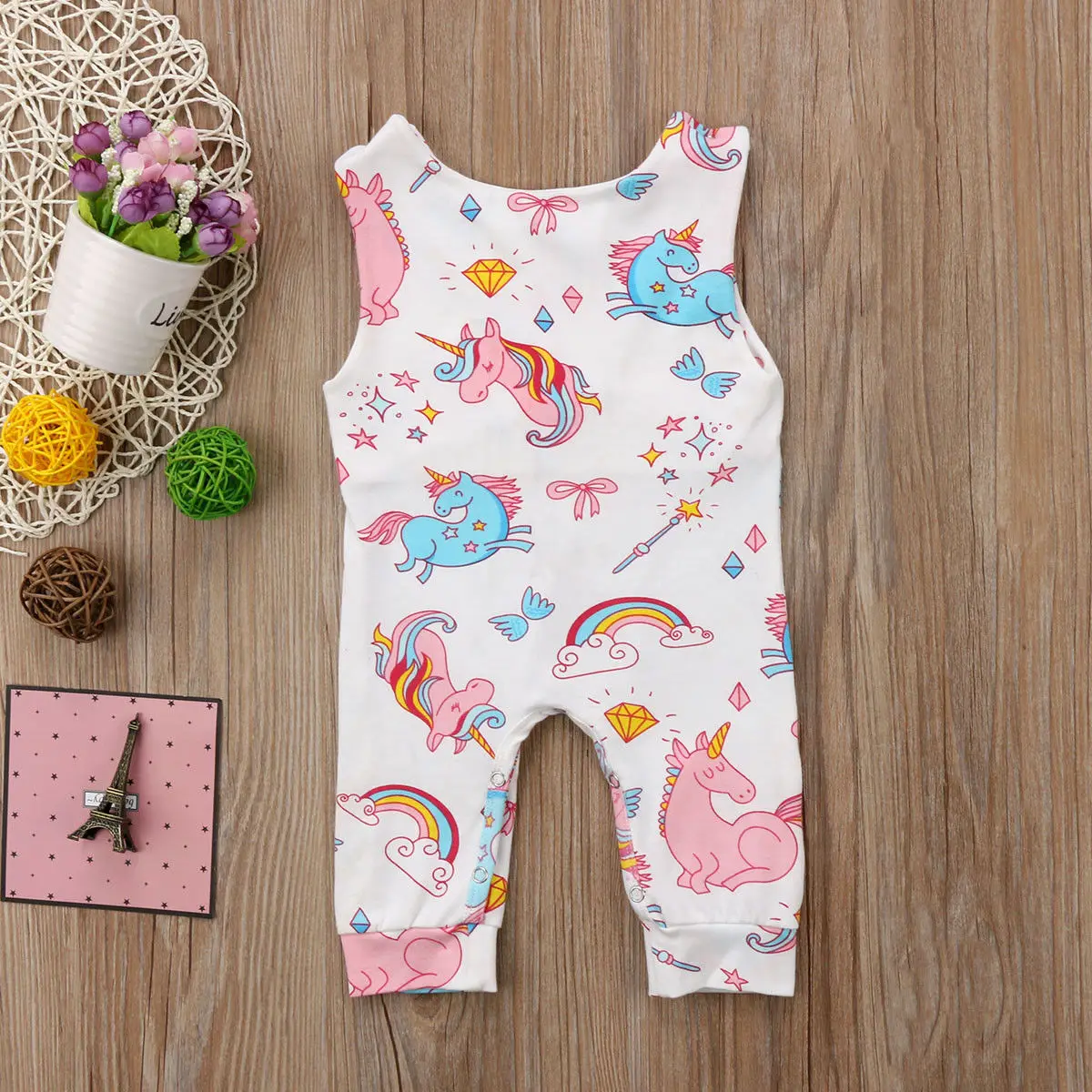 

Pudcoco Newborn Baby Clothing Cute Unicorn Sleeveless Romper Jumpsuit Cotton baby girl boy clothes Cartoon Summer baby costume