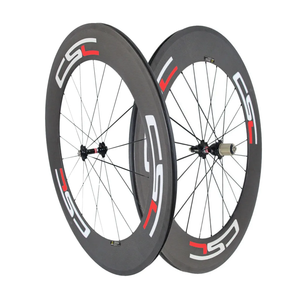 Clearance CSC carbon bike wheels  700C 88mm clincher bicycle wheelset  23mm  width pillar 1420 spokes SAPIN CX ray 0