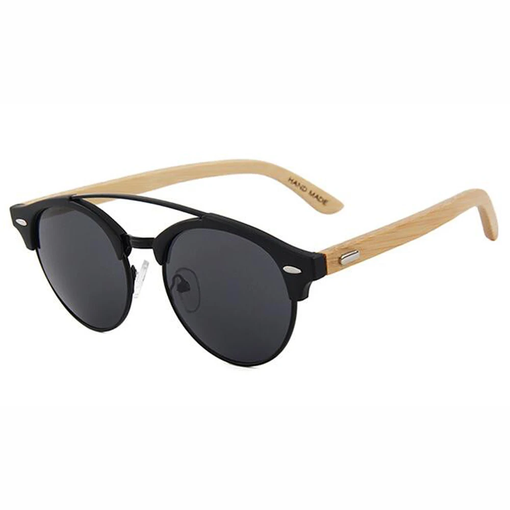 

BerWer New Hot Wooden Oculos De Sol Vintage Wood Sunglass Brand Designer Plastic Frame With Bamboo Legs Sunglasses