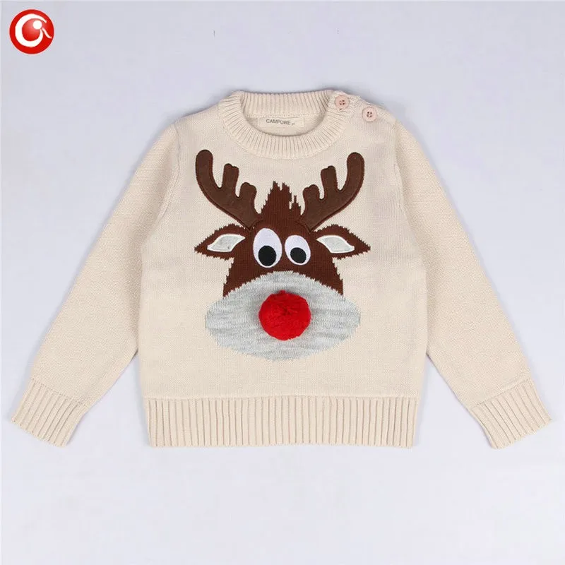 1-5y 2016 AutumnWinter Fashion Toddler Kids Girls Deer Sweater Long Sleeve Crochet Knitted Top For Christmas Kids Boys Cardigan (1)