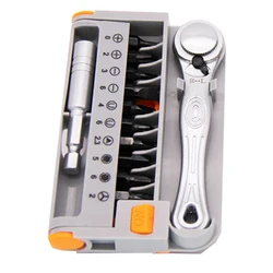 Enhanced Ratchet Screwdriver Set with 12 - Piece Bits - Versatile Hand Tool Kit (A)