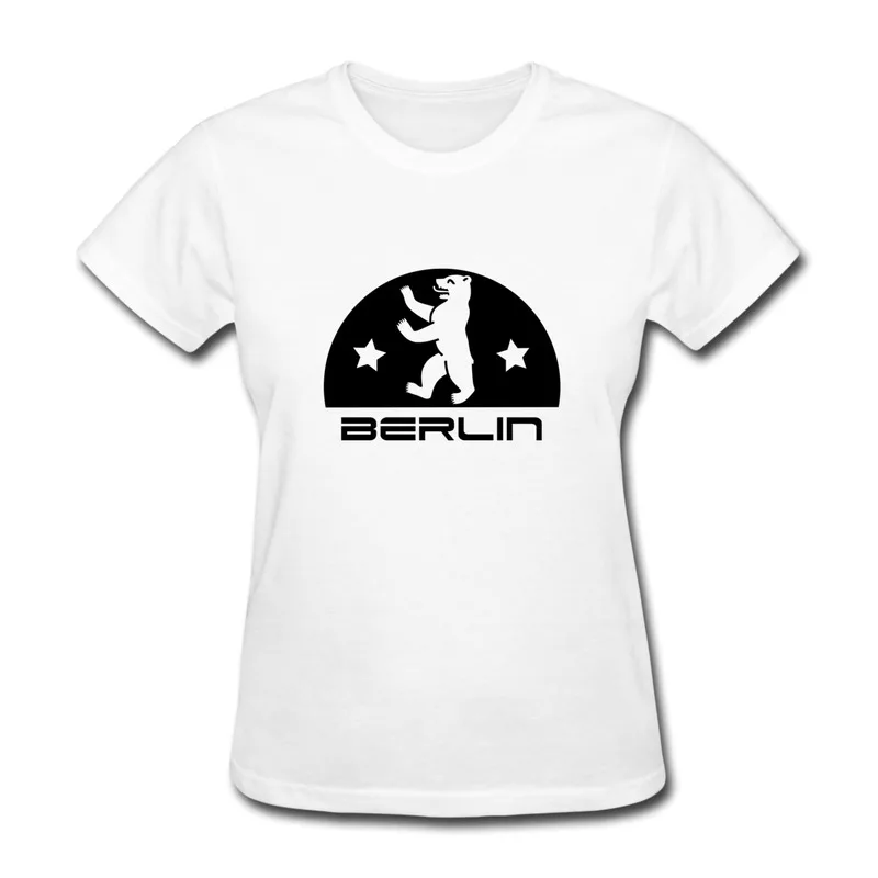 Slim Fit Womens T Shirt Berlin bear Funny Logo Shirts | Женская одежда