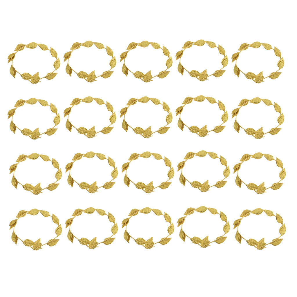 Pack of 20pcs Gold Wreath Headband Leaves Hair Band Roman Costume Props Summer Wedding Party Favors