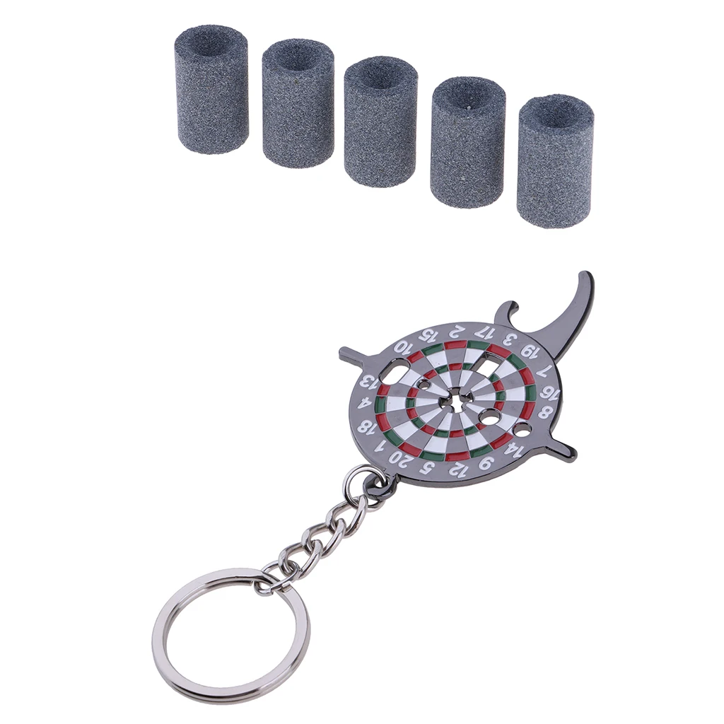 5 Упак. круглый точилка для дротиков заточка камня с дротиками гаечный ключ инструмент с кольцом для ключей