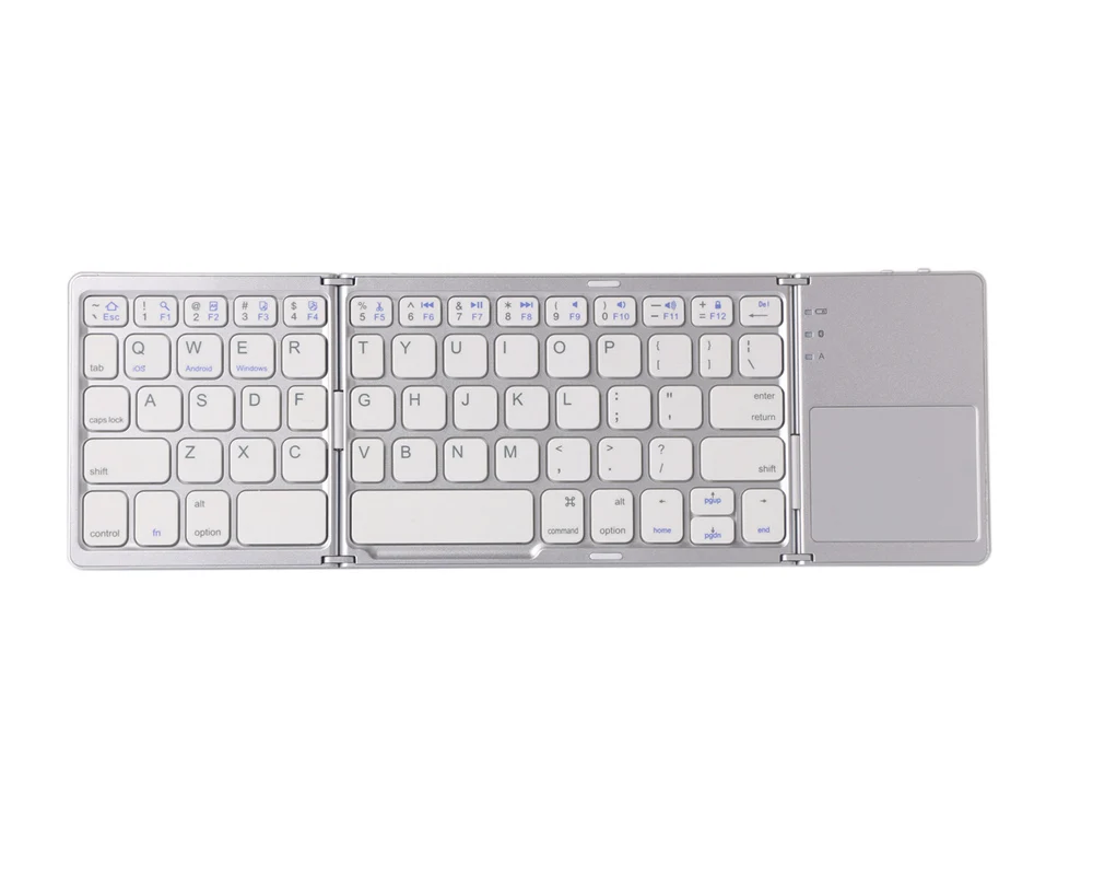 Teclado dobrável universal, teclado com touchpad bluetooth