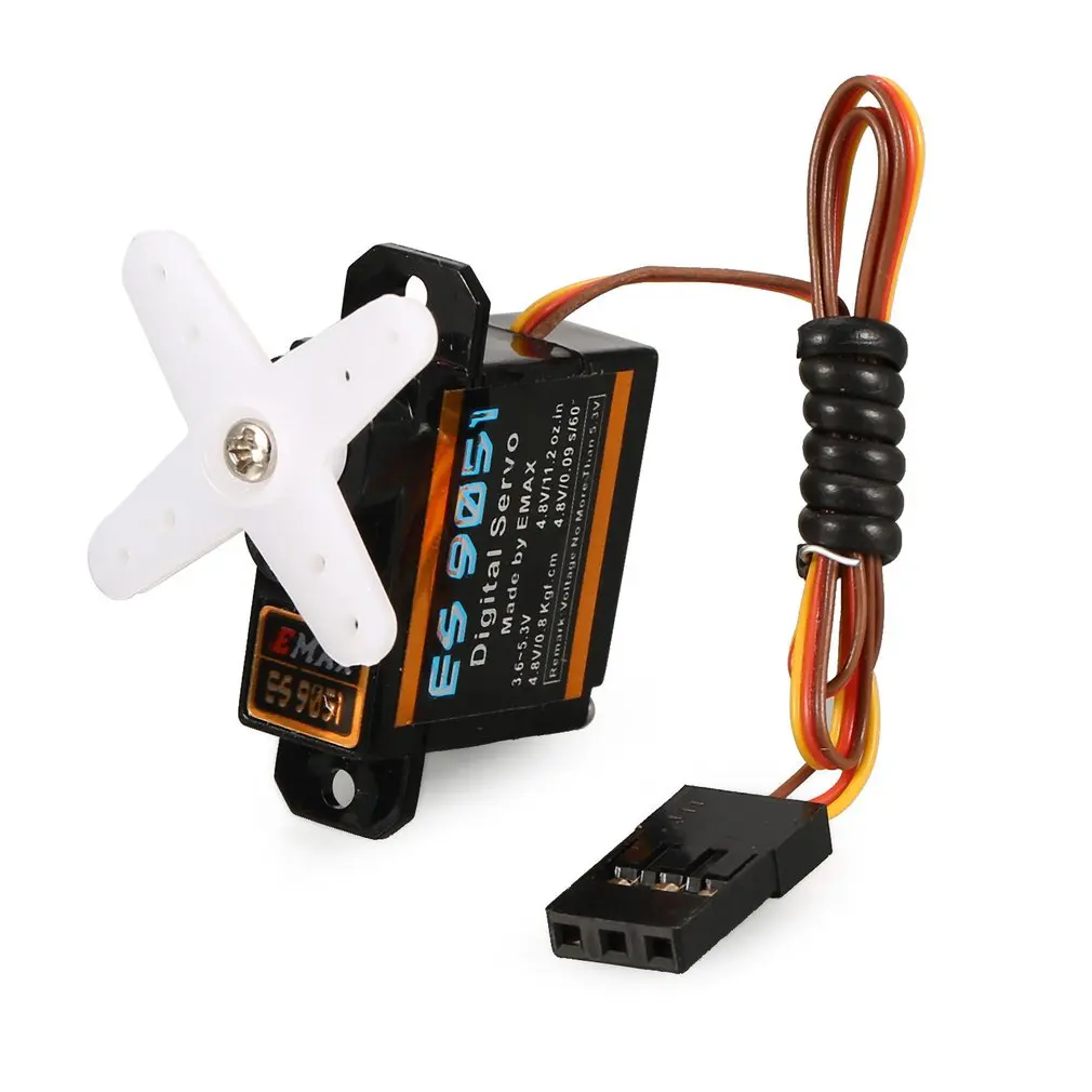 

1pcs EMAX ES9051 4.3g Digital Plastic Gear Servo 4.8V 0.8kg 0.09 Sec/60 Degree for RC FPV Fixed Wing Airplane Copter Model Parts