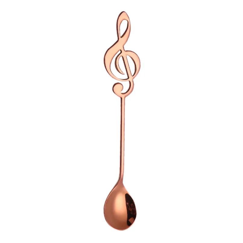 Stainless steel music spoon Coffee Scoops Colorful Spoon Handle Spoons Flatware Ice Cream Drinking Tools Kitchen Gadget #2h08  (11)