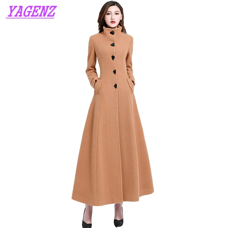 Новая женская осенняя Зимняя шерстяная куртка для молодых женщин, тонкое длинное шерстяное пальто, Благородное женское пальто высокого качества, большие размеры 3XL B411