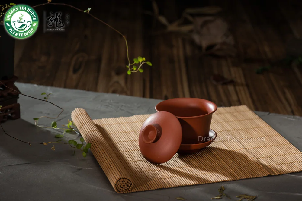 Red Pure Yixing Zisha Clay Chinese Gongfu Tea Gaiwan 100ml 3.38oz