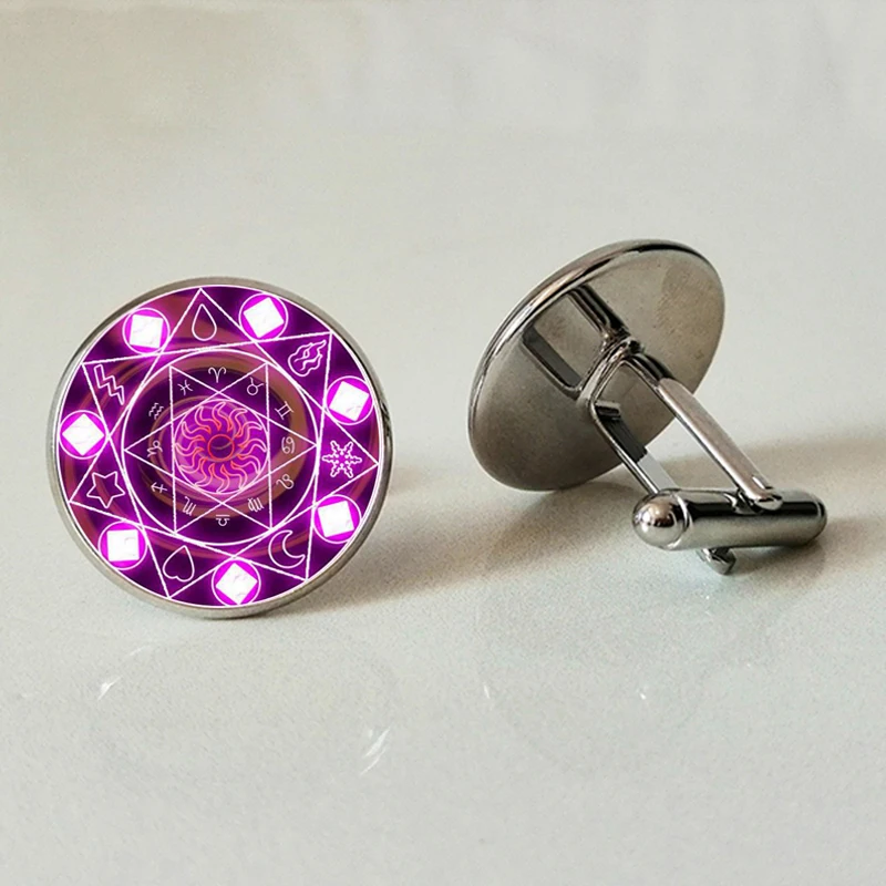 Constellation Life Plate Glass Cufflinks Men High Quality Wedding Men's Business Shirt | Украшения и аксессуары
