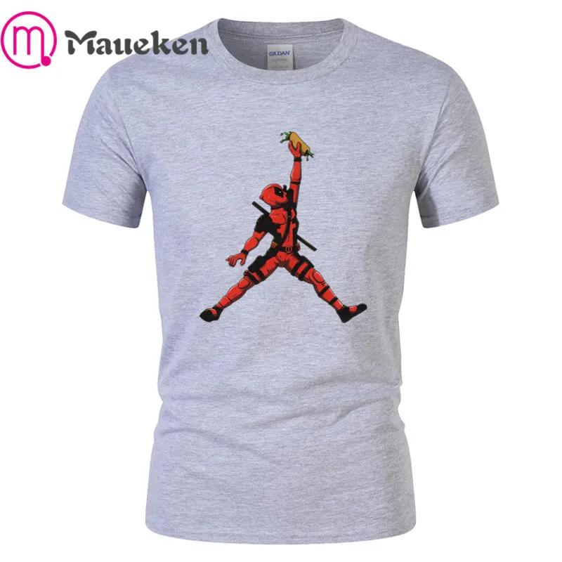 

2019 2018 deadpool jordan funny T-shirt Men Short Sleeve 100% cotton O Neck T shirts for fans gift