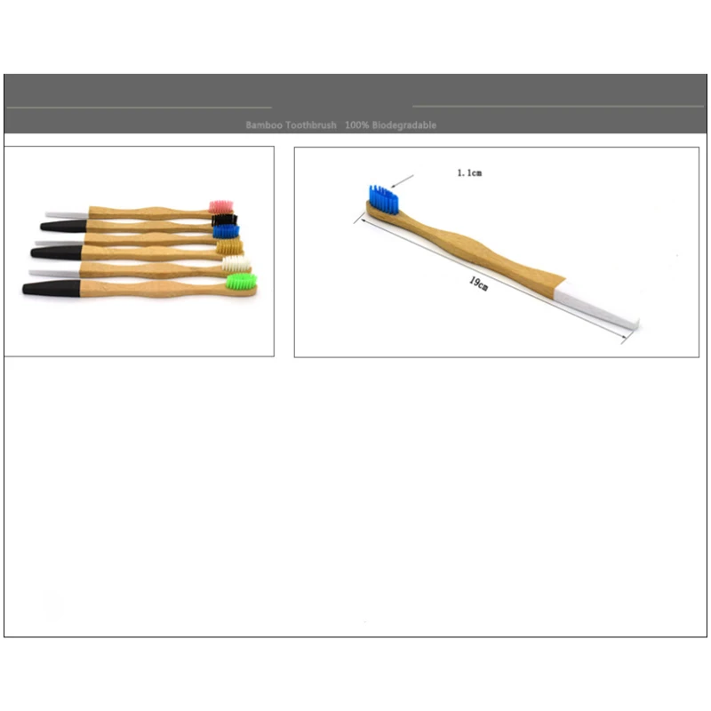 1138 2 шт. Bamboo Зубная щетка отель бамбуковый уголь бамбука зубная щетка