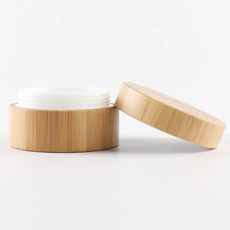 

5ml 10ml 30ml Natural Bamboo Refillable Bottle Cosmetics Jar Box Makeup Cream Storage Pot Container Round Bottle Portable