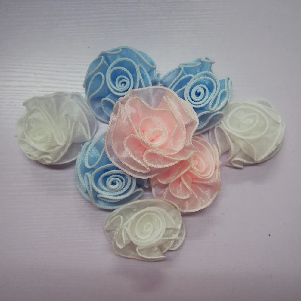 LASUI 10 pieces =1 pack wide 8cm white blue pink 3D organza lace flowers Wedding Decoration Handmade Accessories Crafts 0188 | Дом и сад