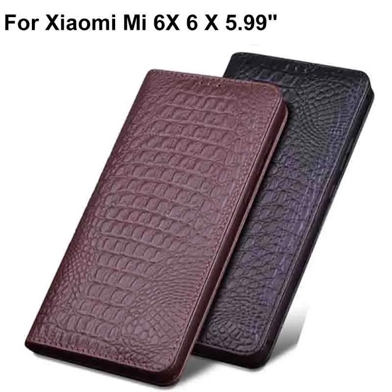 2 шт. для Xiaomi Mi 6X6X5 99 &quotчехол Роскошные Натуральная кожа флип задняя крышка 6X6 X shell |