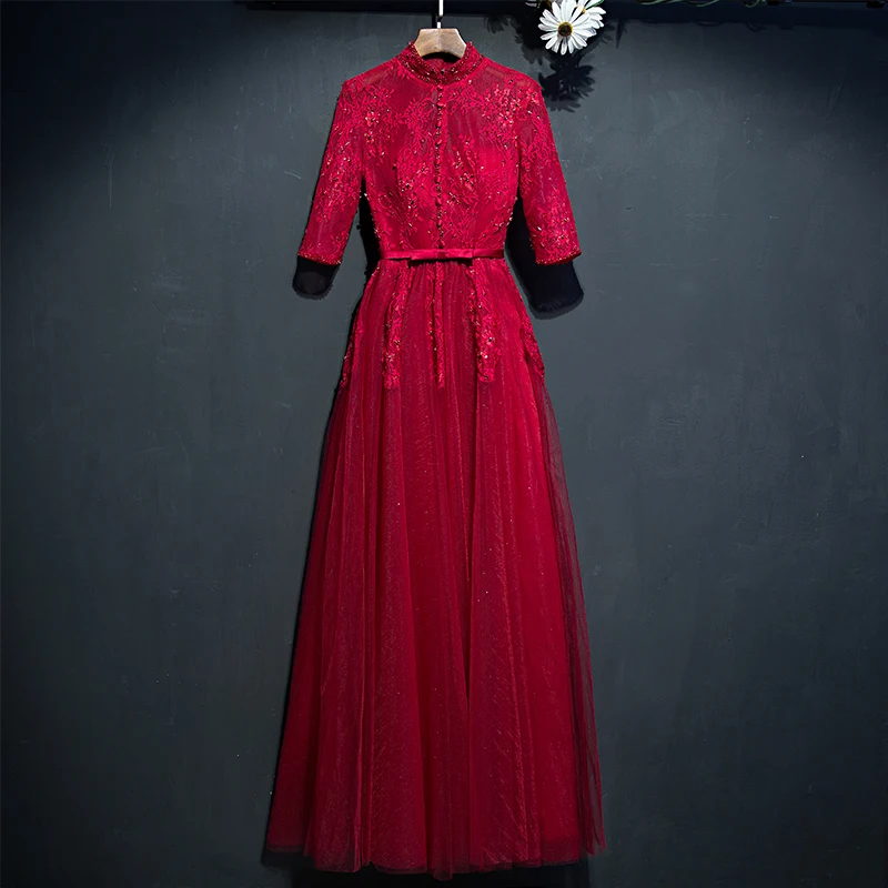wine red colour frock