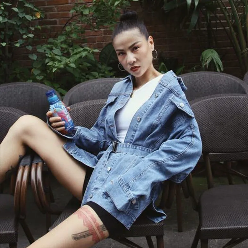 Longues Veste Manches Poitrine À Blue 2019 Mode Baby Femmes Taille Printemps Spliced Jusqu'à Sauvage eam Nouveau Lâche Dentelle De Denim Lc011 Marée Unique wCzXqztZ