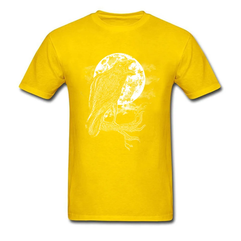 Design Night Caw Round Neck T-Shirt Summer Tops Shirts Short Sleeve for Men Prevalent 100% Cotton comfortable T-shirts Night Caw yellow