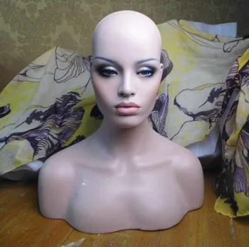 

New Female Realistic Mannequin Head Fiberglass Display Jewelry And Hat Glasses Mold Stand Torson Wig No.11