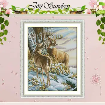 

Deer patterns counted Cross Stitch 11CT 14CT Cross Stitch Set Wholesale DIY animals Cross-stitch Kit Embroidery Needlework