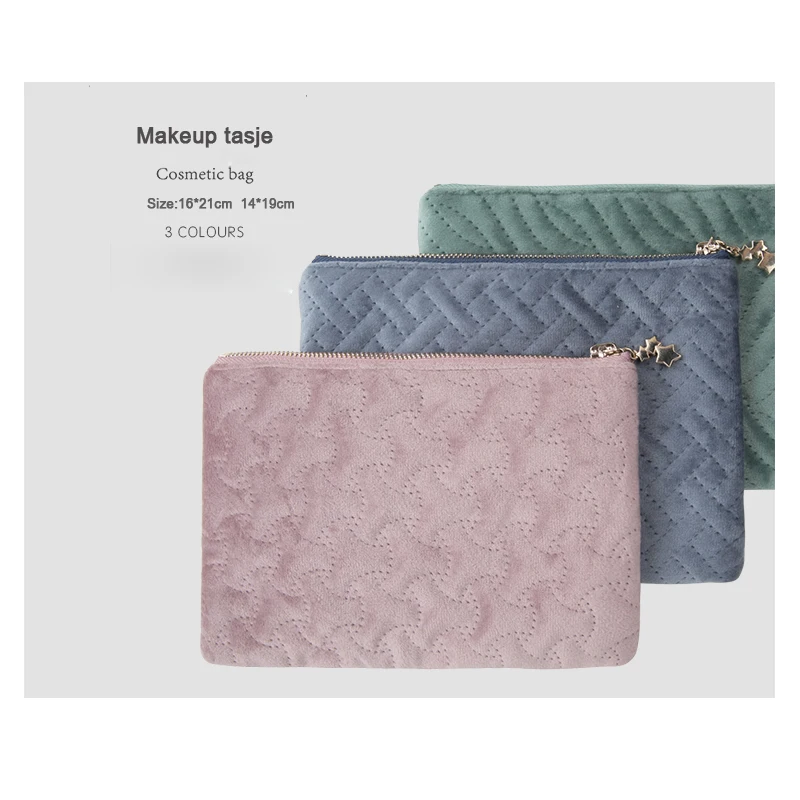 

Retro Velvet Makeup tasje trousse a maquillage small cosmetic bag portable Women storage bag