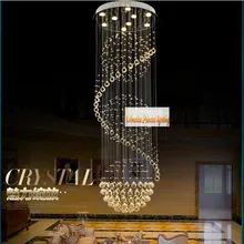 Светодиодный Люстра для прихожей пентхауса напольный ступенька зала гостиной люстра хрустальная лампа спиральный шар