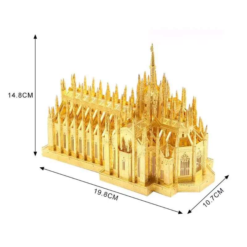 3D металлическая головоломка DIY моделирование церковное здание церковной модели лазерная резка строительные головоломки Развивающий Пазл