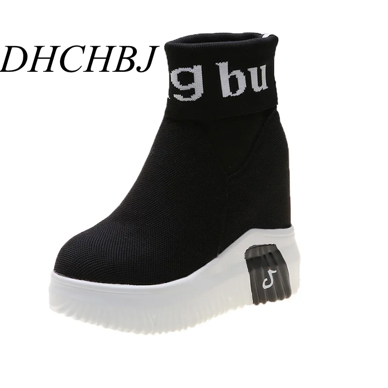 

Woman Ankle Boots Women Shoes Elastic Spring Sock Boots Motorcycle Ladies Autumn Boots Platform Sneakers