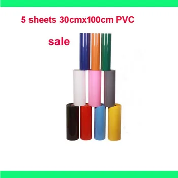 

5 sheets 12"x40"/30cmx100cm Heat Transfer Vinyl cutting film Cutter Press PVC Iron-on Cutting Plotter T-shirt DIY