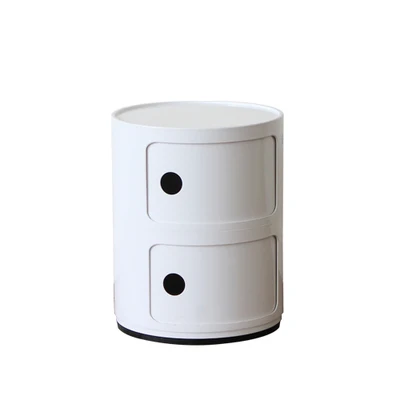 Минималистический современный дизайн пластиковые круглые классические шкафы для хранения, маленькие многофункциональные шкафы для хранения с ящиком, прикроватный столик 1 шт