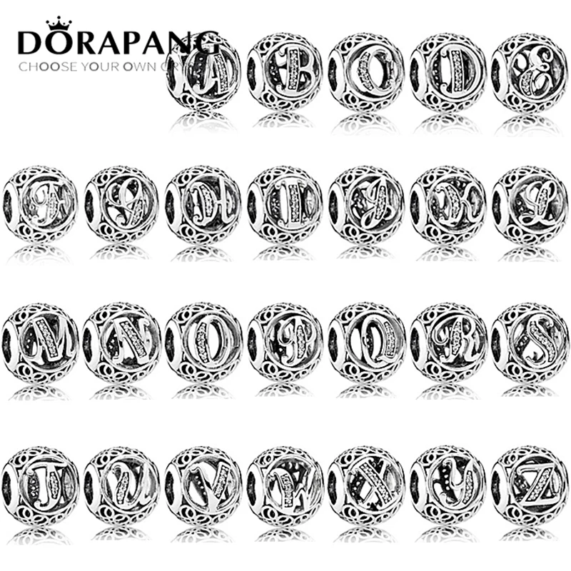 

DORAPANG 100% 925 Sterling Silver Twenty-six letters Charm beads Fit Bracelet DIY bangle for Women Jewelry wholesale factory