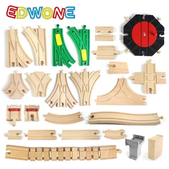 

Wooden Train Track Railway Accessories All Kinds of Wood Track Variety Component Educational Toys
