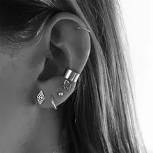 NEWBUY 6 шт./компл. в богемном стиле Стиль серьги Женская Праздничная обувь ювелирные изделия Винтаж серебро Цвет ладони геометрические серьги со шпилькой, для Для женщин