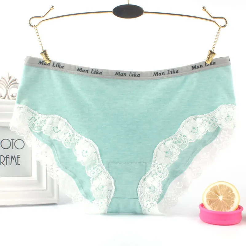 New Brand Woman Cotton Cute Panties Vs Love Pink Women Briefs Lace Decoration for Girls Calcinhas Underwear Lingerie Intimates (9)
