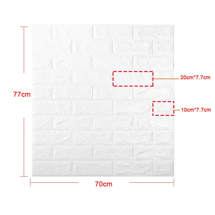 Brick pattern 3d solid wall stickers bedroom foam wallpaper self-adhesive anti-collision wall skirt background decoration70*77cm