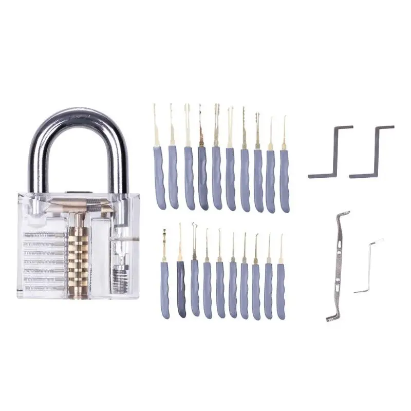 

24pcs Acrylic Transparent Practice Locks Stainless Steel Visible Combinated Lock for Locksmith Traning Tools