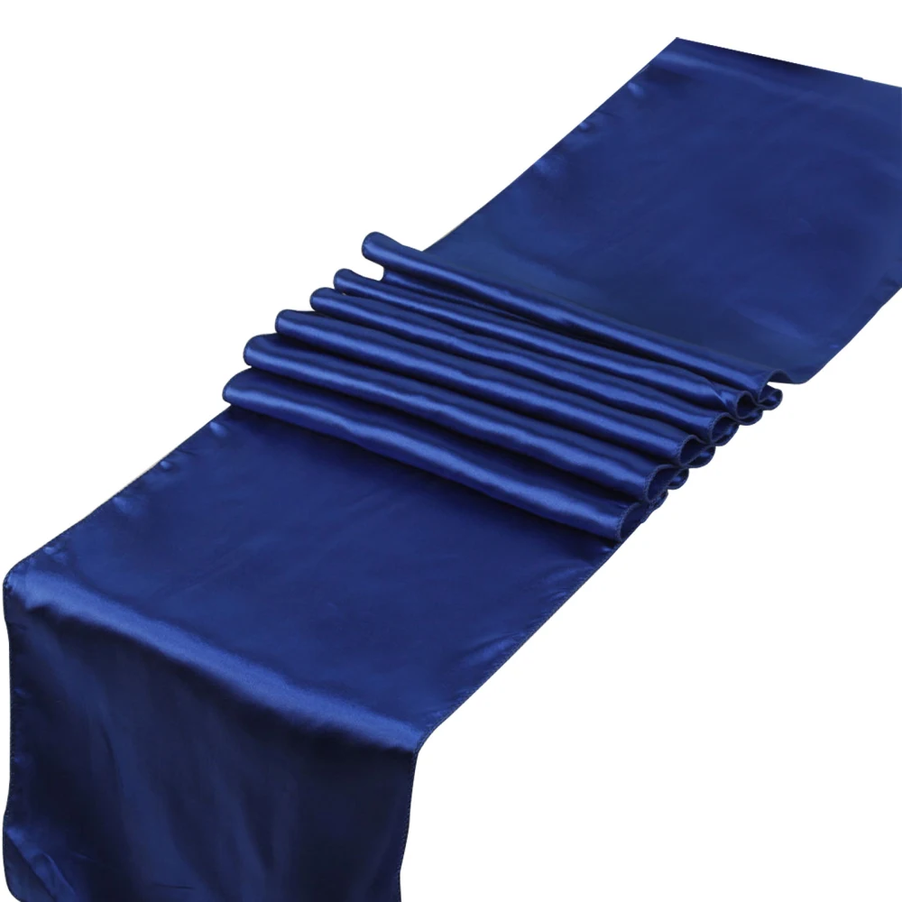 Free shipping 5PCS/lot Royal Blue Satin Table Runners 12" x 108