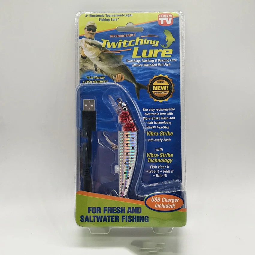 

1PCs USB Recharging Fish Lure Swimbait USB Rechargeable Lures Tackle Bait with Light Beeper New Useful Rechargeable Bait 2019