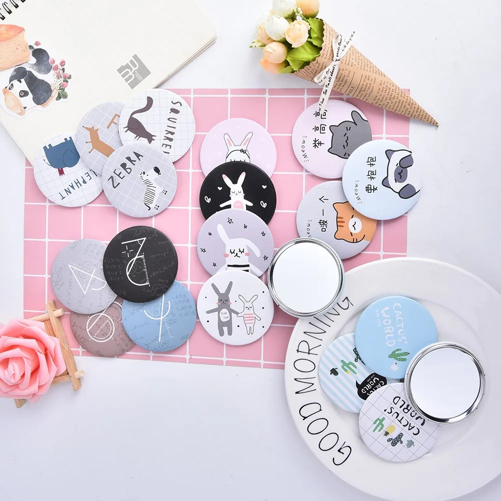

Cute Girl Mini Pocket Makeup Mirror Cosmetic Compact Mirrors Espelho De Maquiagem Espejos De Bolsillo for Women Home Office Use