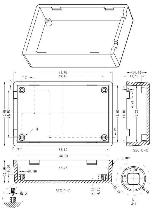 plastic enclosure for electronics control box szomk diy enclosure junction box plastic housing small abs instrument enclosure distribution box black plastic box enclosure electronics case    (2)