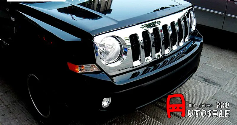 Для Jeep Patriot 2011 2012 2013 ABS Хромированная передняя Центральная решетка гриль рамка крышка 1 шт