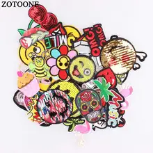 

ZOTOONE Biker Iron On Patches for Clothing Applique Unicorn Military Badges Stickes For Clothes Embroidery Patch Set Chile 30Mix