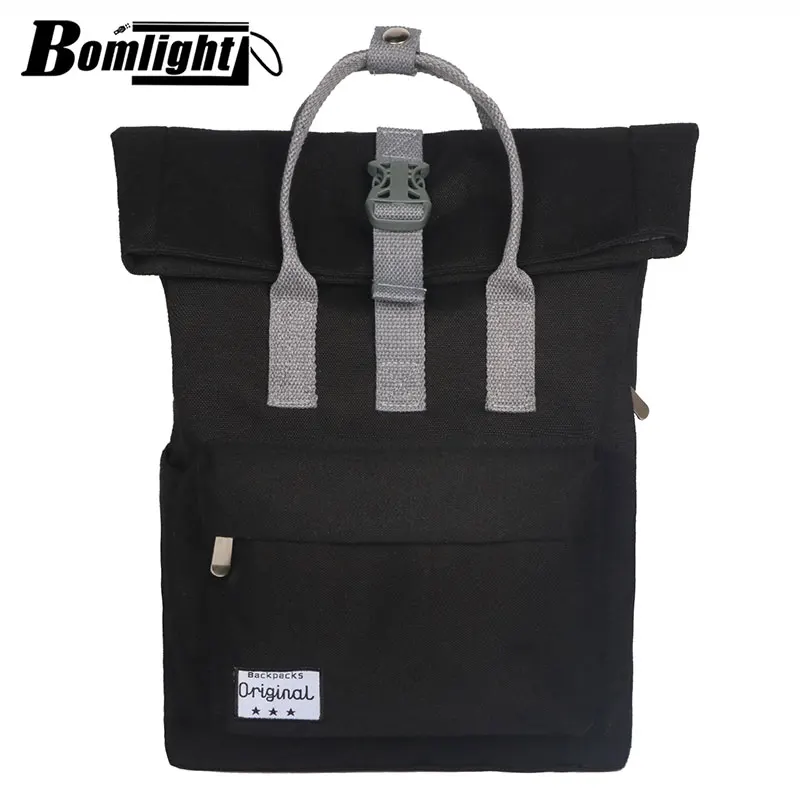 

Bomlight British Style School Backpack for Teenage Mochila Feminina Men Backpacks Nylon Waterproof Casual Laptop Bagpack