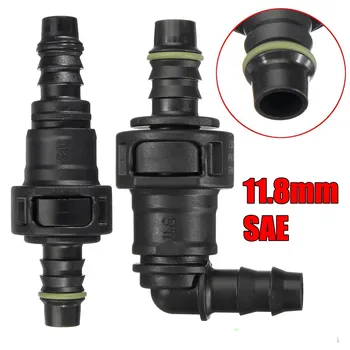 

11.8mm SAE 3/8" 10mm Nylon Fuel Line Quick Release Connect Connector Hose Disconnect Hose Coupler