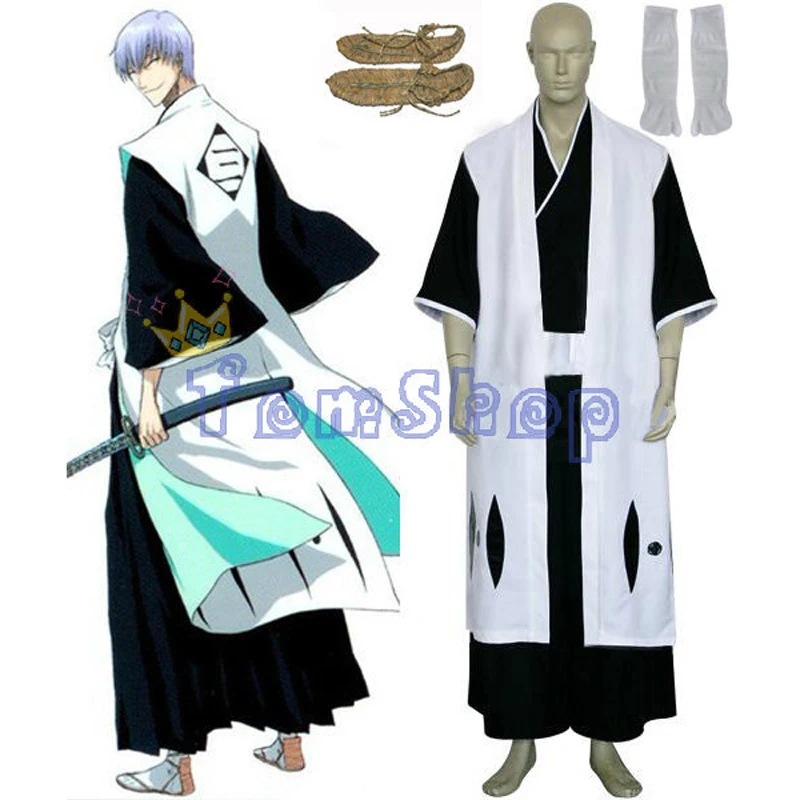 Bleach 3rd Division Captain Ichimaru Gin Cosplay Kimono Uniform Suit Men Halloween Costumes W Sandals Custom Made Free Shipping Mens Halloween Costumes Halloween Costumehalloween Costumes Free Shipping Aliexpress