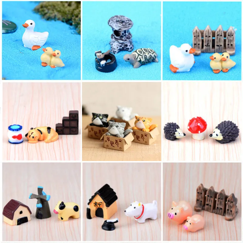 

Deer Animal Figurines Panda Owls Hot Sale Cute Miniatures Popular Home Decoration 1PC Horse Craft Pig Resin Garden Ornament